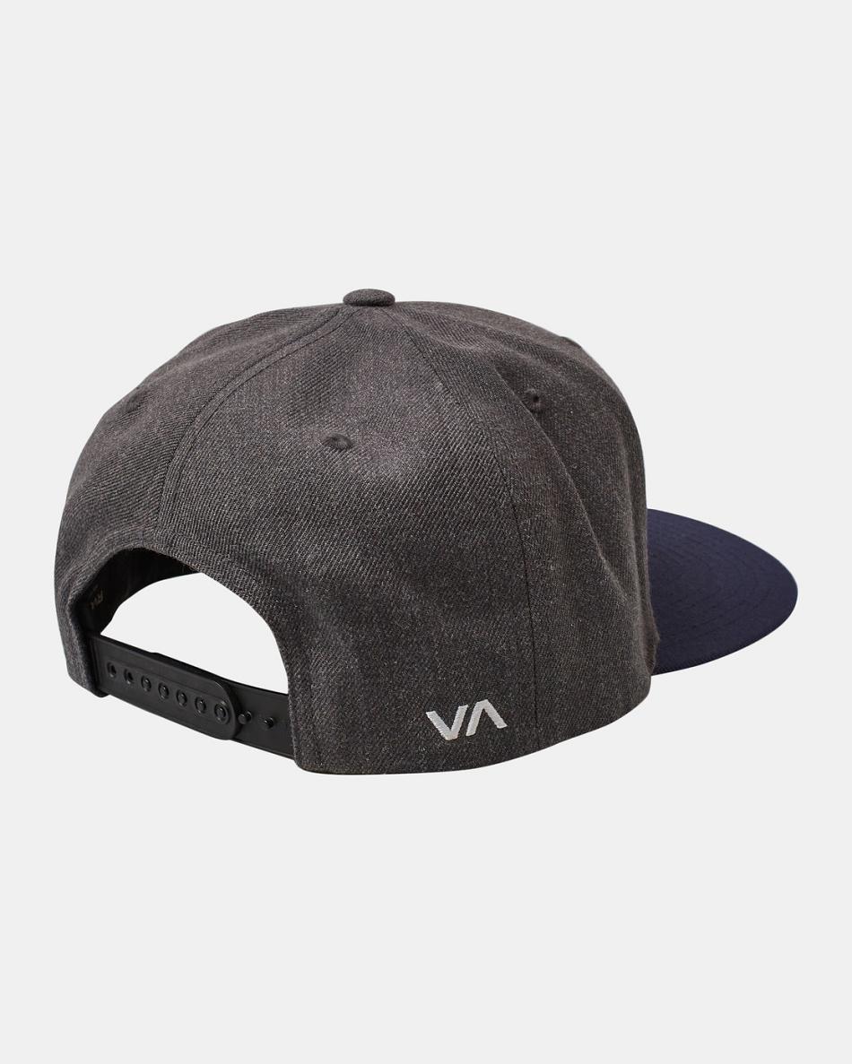 Charcoal Heather Rvca Twill Snapback II Men's Hats | USIIZ63650