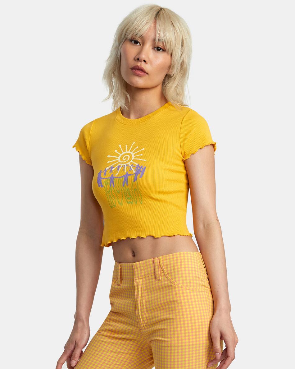 Citrus Rvca Sun Worship Classmate Women's T shirt | YUSVQ29042