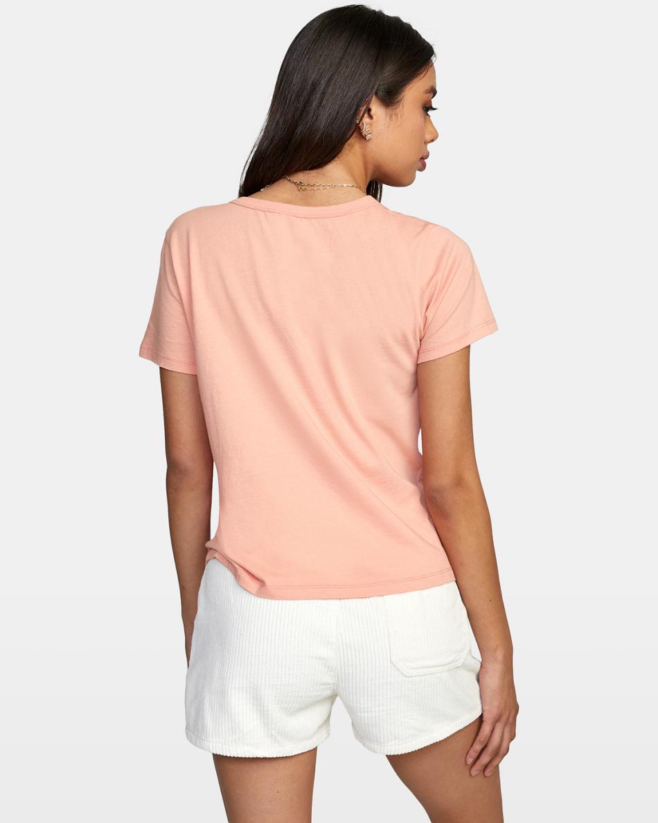Clay Rvca Small Slim Fit Women's T shirt | MUSFT47873