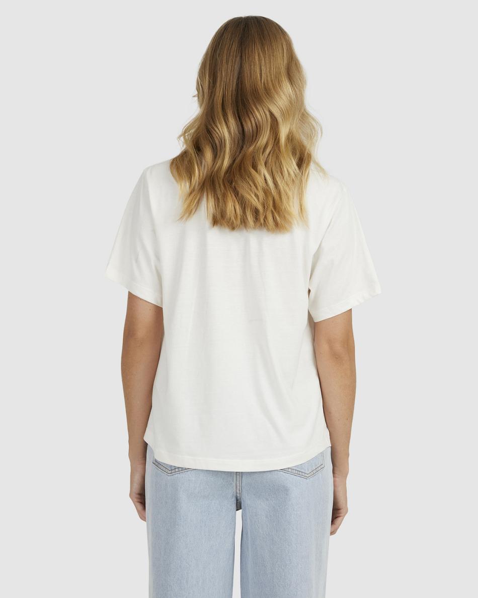 Cloud/Blue Rvca Curl Keyline Graphic Women's T shirt | EUSVG82324