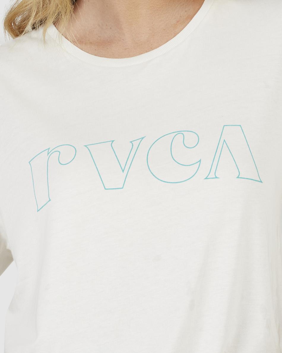 Cloud/Blue Rvca Curl Keyline Graphic Women's T shirt | EUSVG82324
