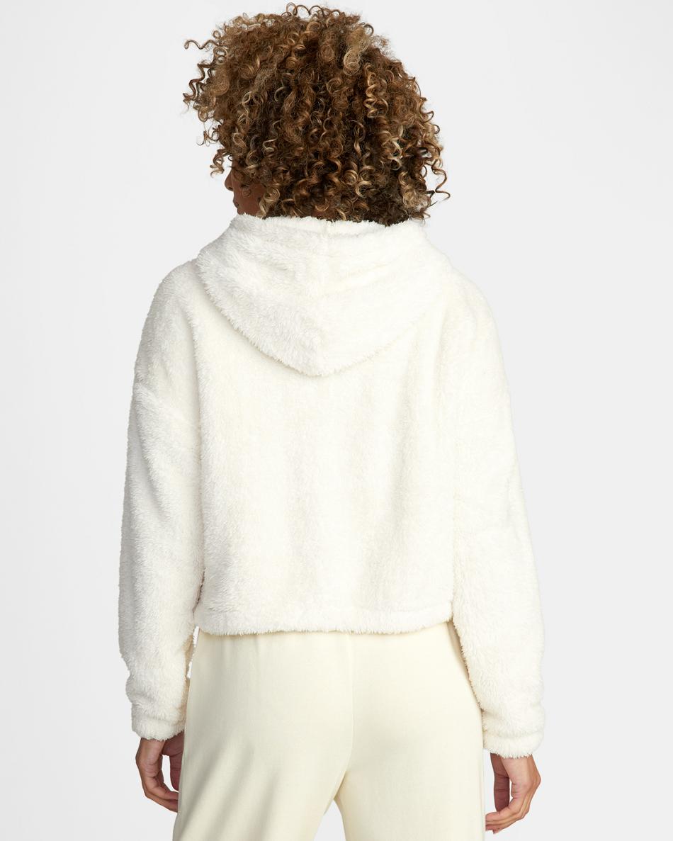 Cloud Rvca Fuzzy Zip-Up Fleece Women's Hoodie | GUSEC20365