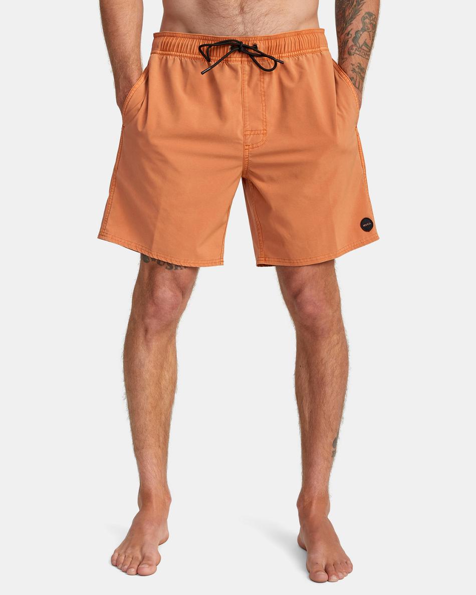 Cocoa Rvca Pigment Elastic 17 Men's Shorts | USEGJ17348