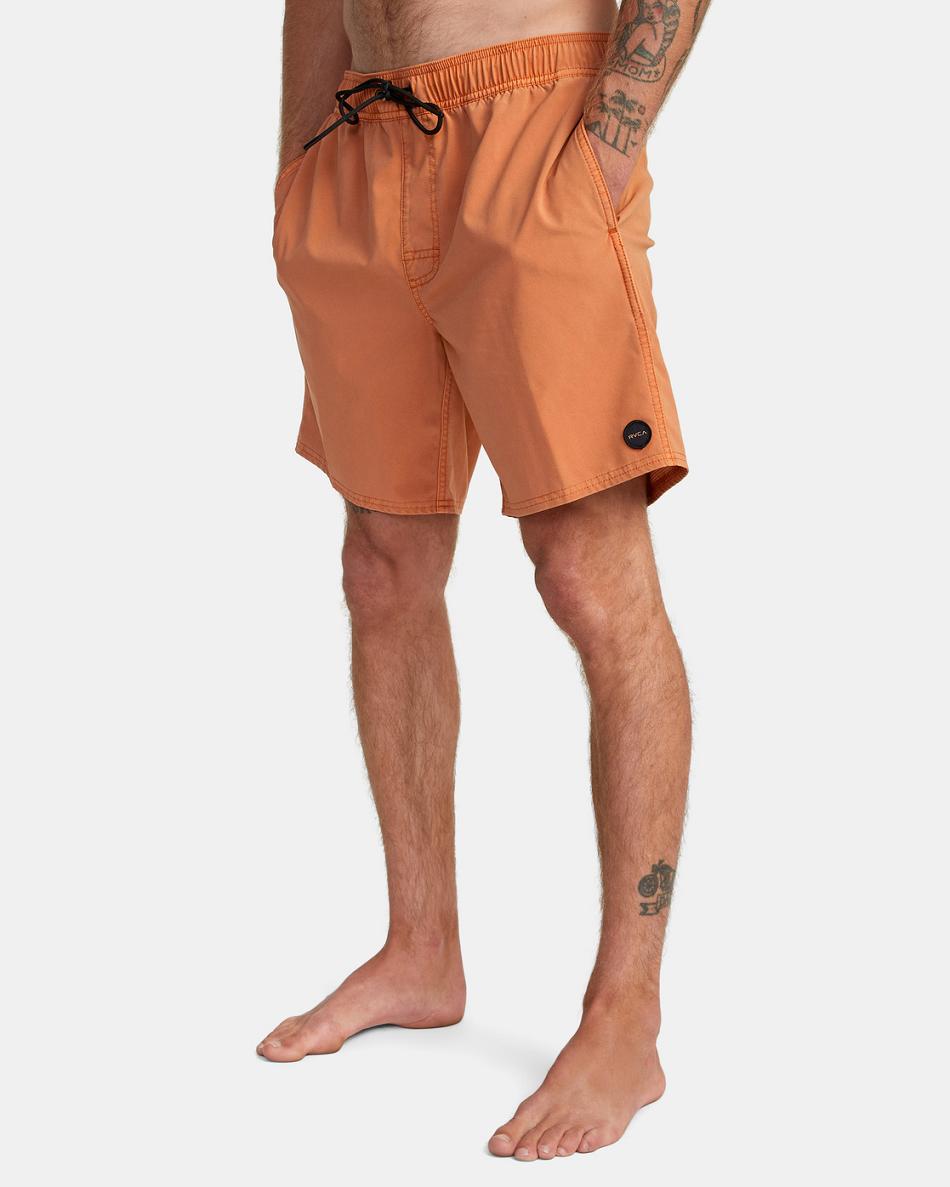 Cocoa Rvca Pigment Elastic 17 Men's Shorts | USEGJ17348