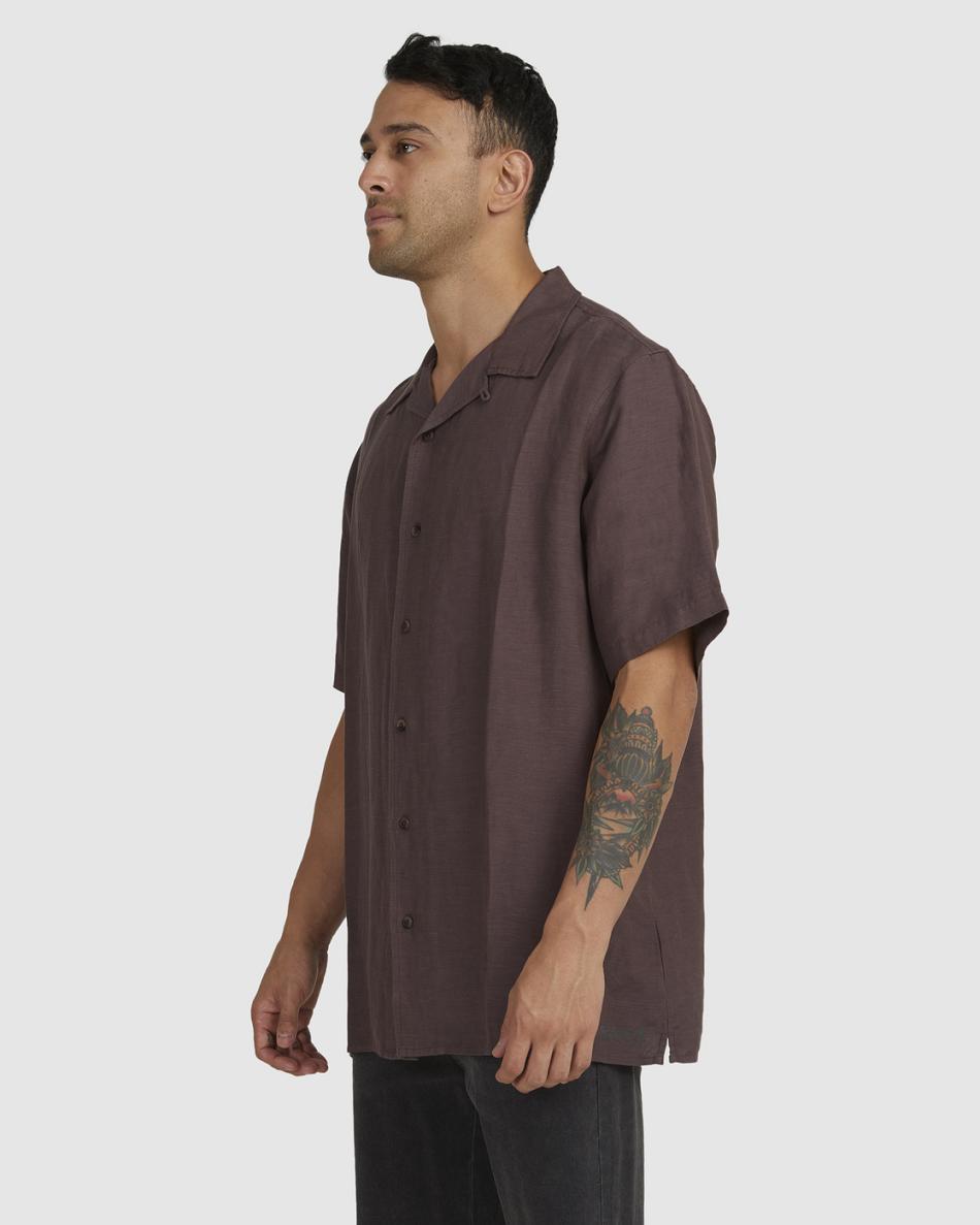 Coffee Rvca Dissolve Short Sleeve Men's T shirt | EUSVG29274