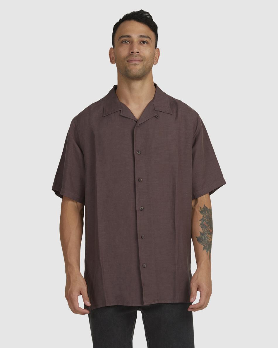 Coffee Rvca Dissolve Short Sleeve Men\'s T shirt | EUSVG29274