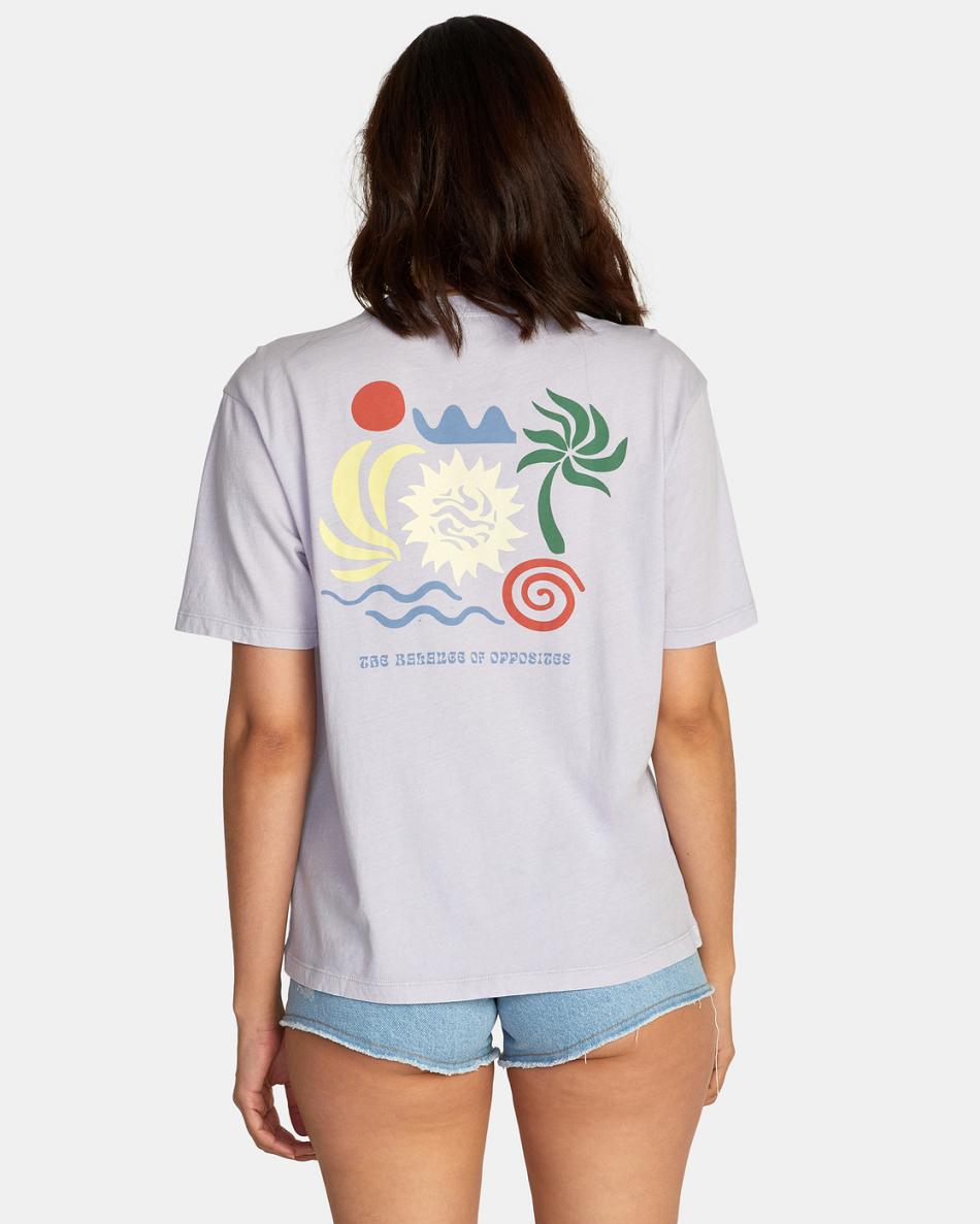 Cosmic Sky Rvca Breeze Women's T shirt | BUSSD63717