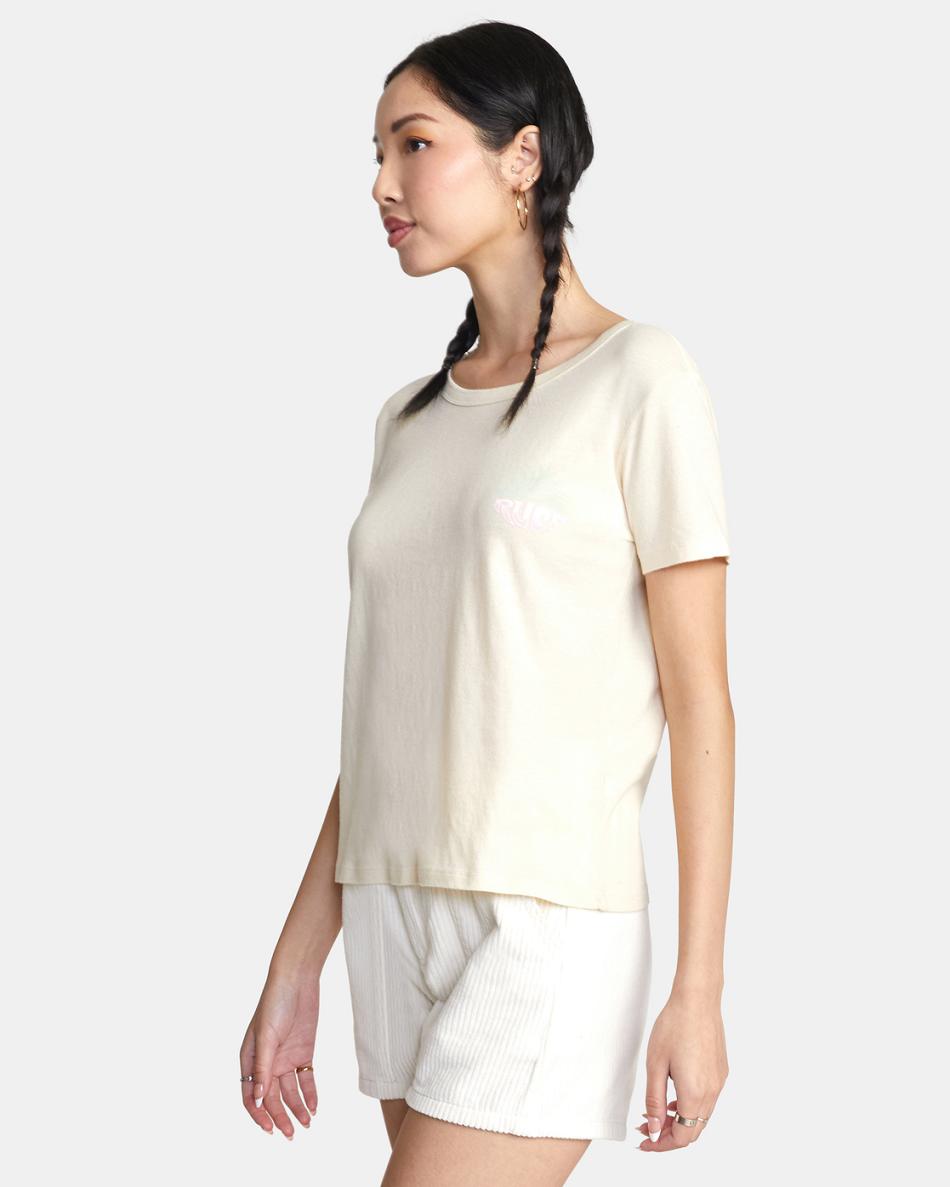 Cream Rvca Agave Slim-Fit Graphic Women's T shirt | AUSDF80906
