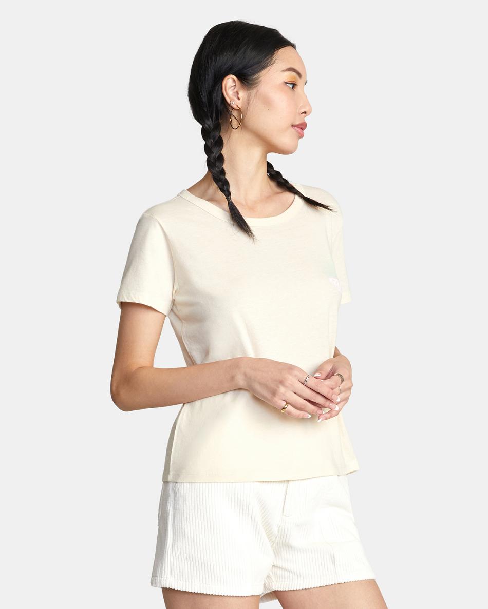 Cream Rvca Agave Slim-Fit Graphic Women's T shirt | AUSDF80906