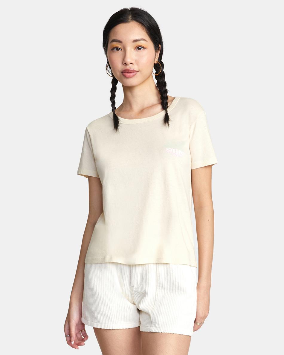 Cream Rvca Agave Slim-Fit Graphic Women\'s T shirt | AUSDF80906