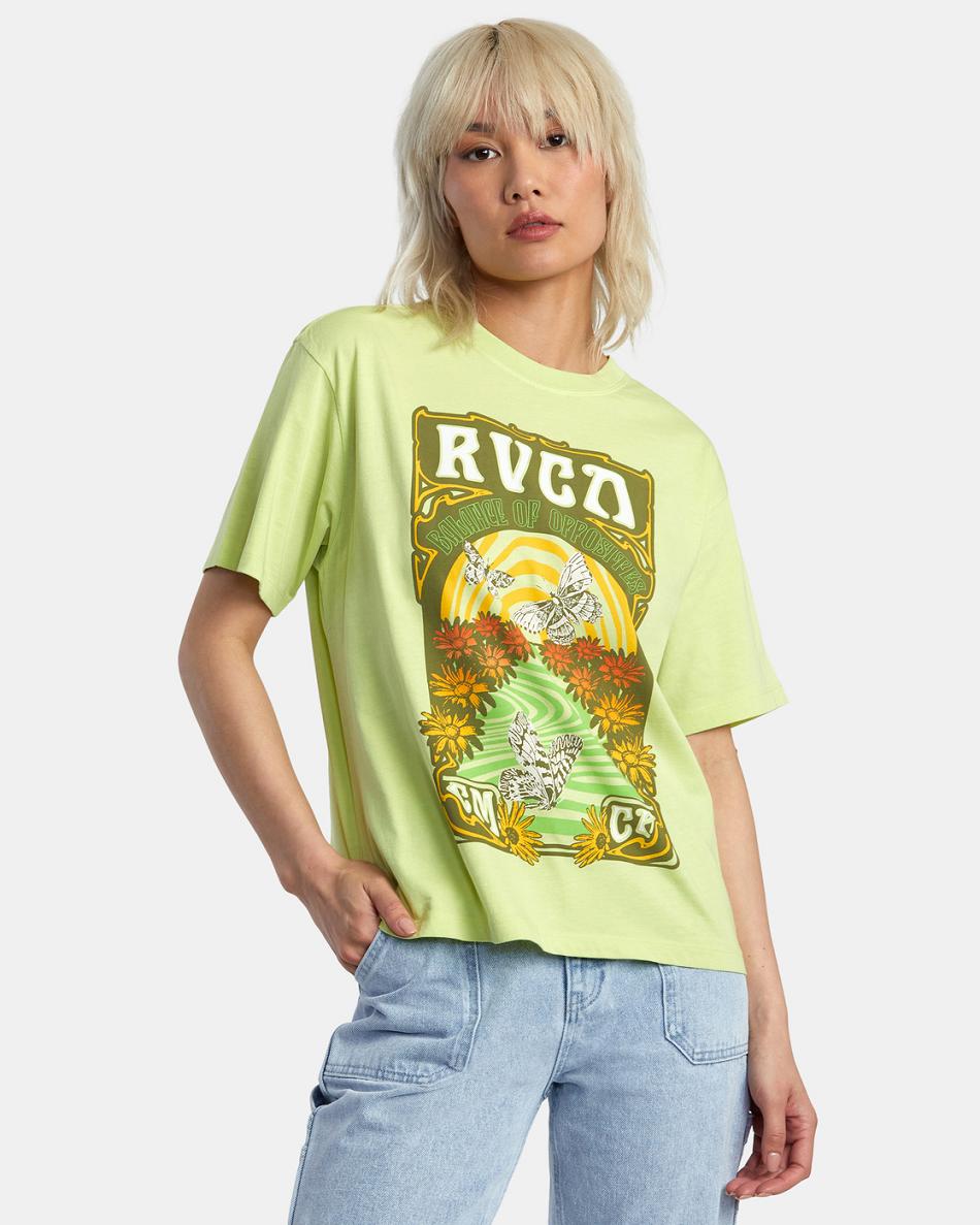 Daiquiri Green Rvca Swirl Anyday Women\'s T shirt | DUSKV81787
