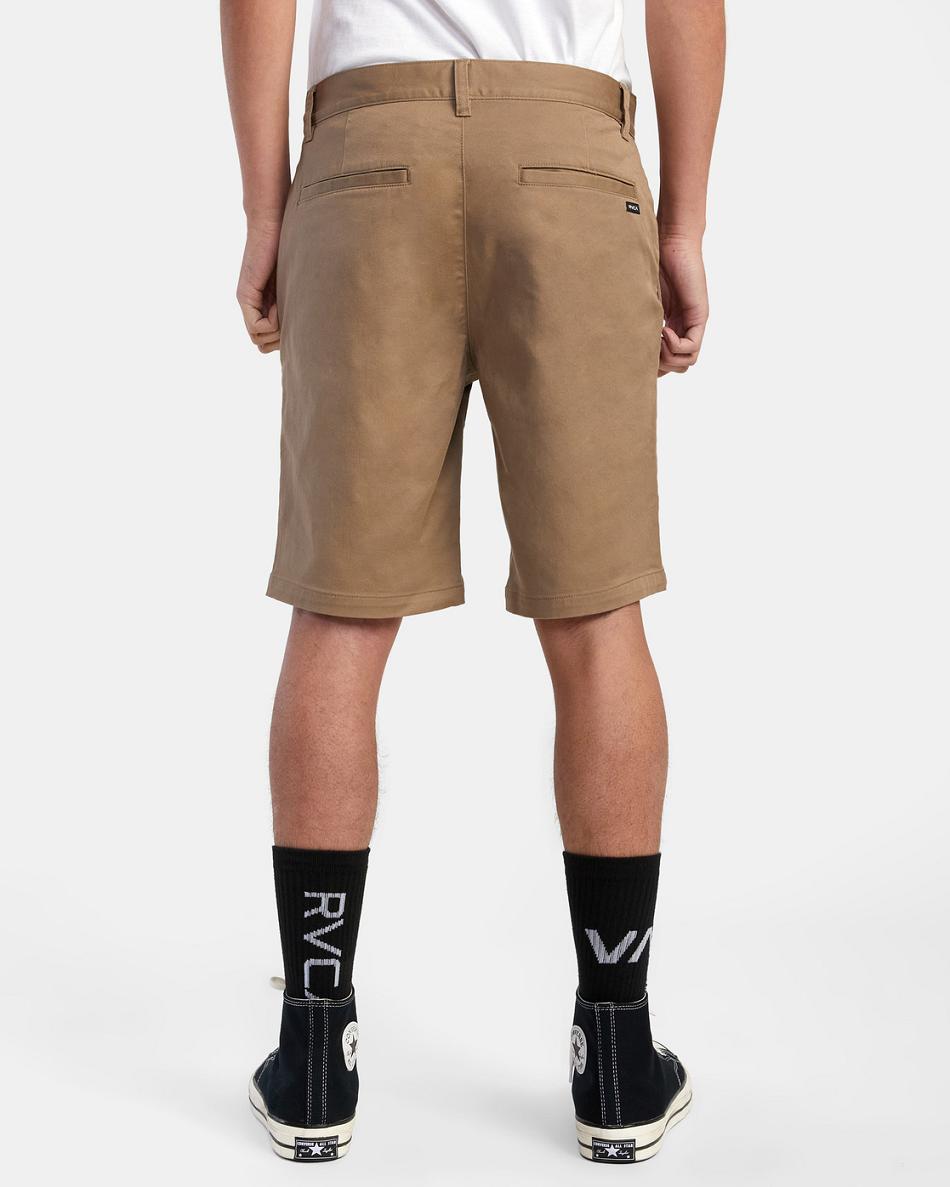 Dark Khaki Rvca Weekend Stretch Chino 20 Men's Shorts | AUSWC96602