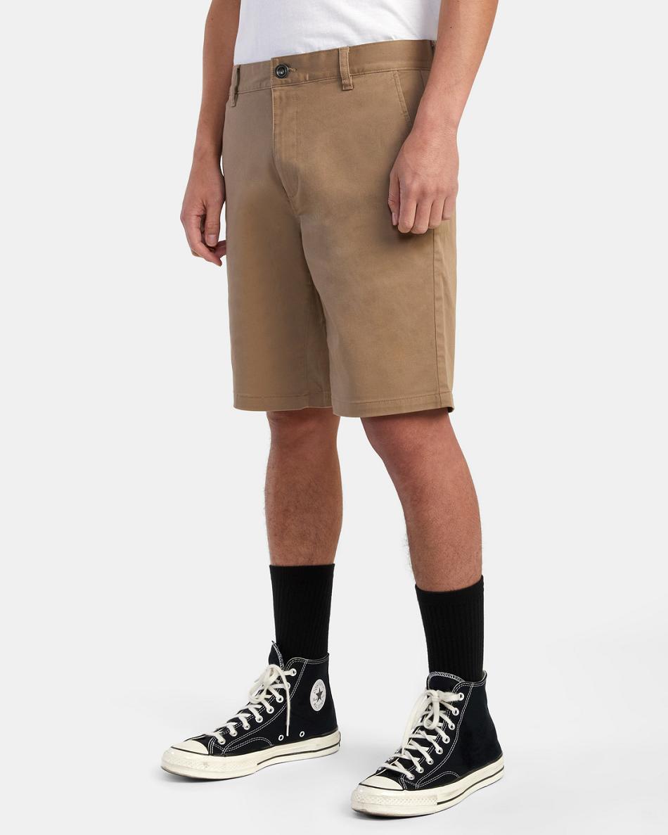 Dark Khaki Rvca Weekend Stretch Chino 20 Men's Shorts | AUSWC96602