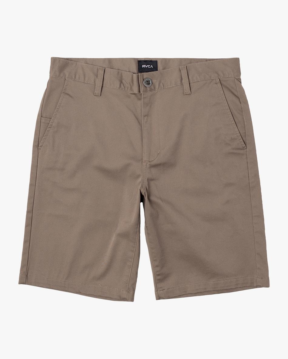 Dark Khaki Rvca Weekend Stretch Chino 20 Men\'s Shorts | AUSWC96602