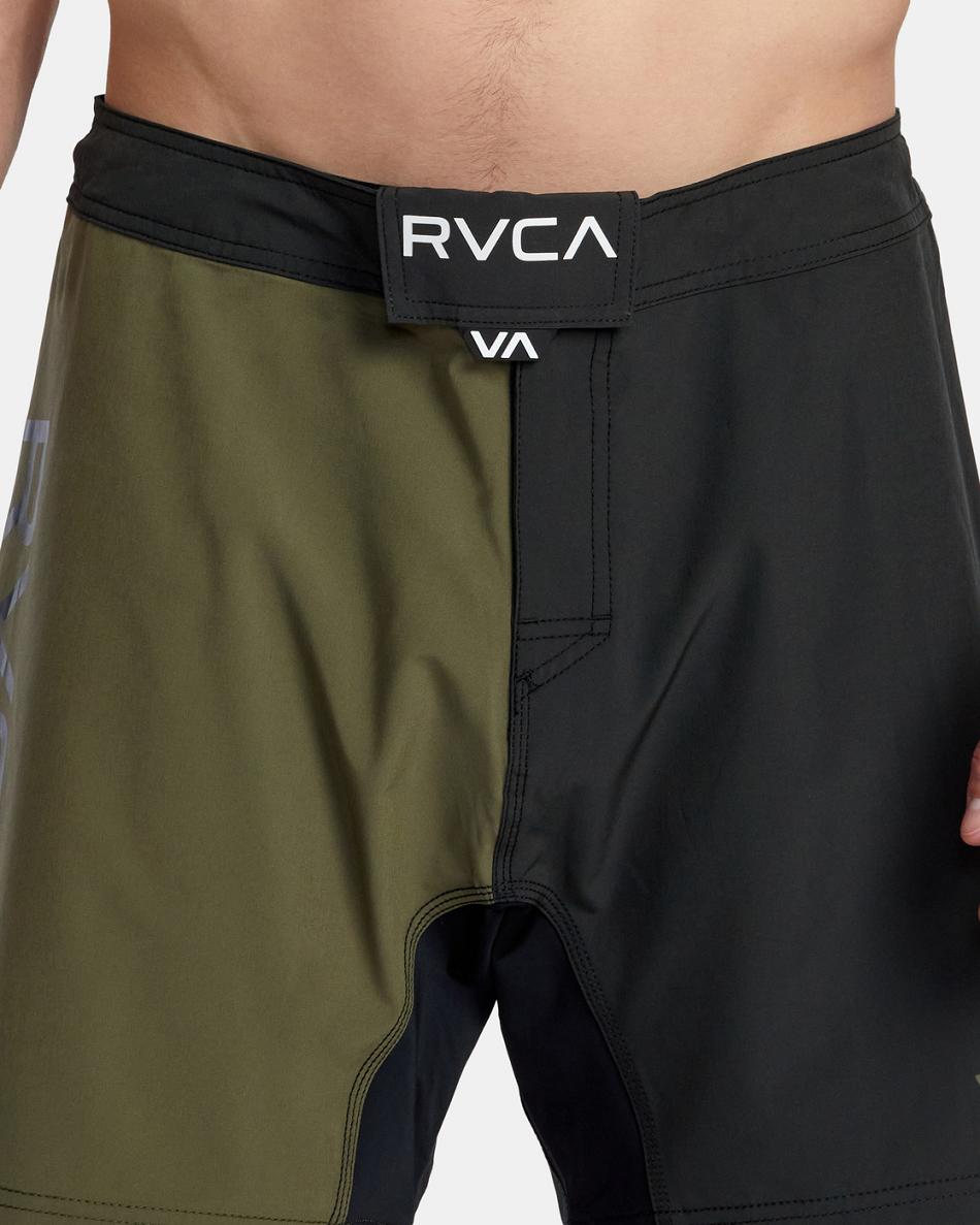 Dark Olive Rvca Fight Scrapper Elastic 15 Men's Shorts | XUSBH51999