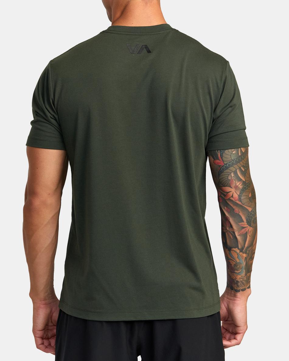 Dark Olive Rvca VA RVCA Blur Tee Men's Short Sleeve | USJZR54080