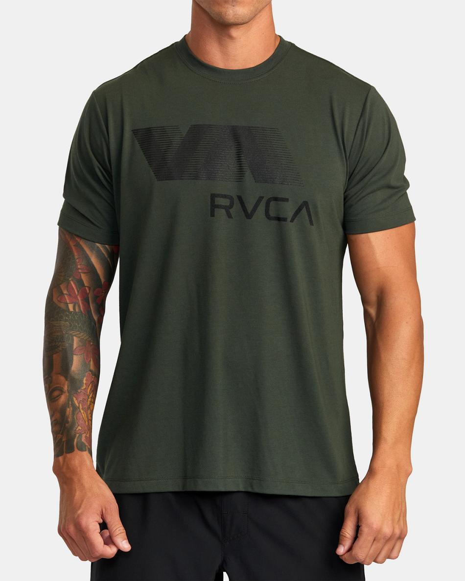 Dark Olive Rvca VA RVCA Blur Tee Men\'s Short Sleeve | USJZR54080