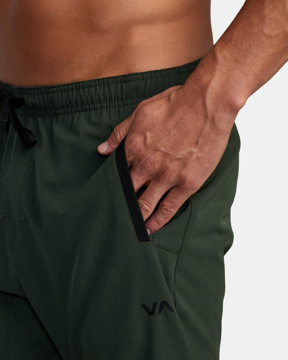 Dark Olive Rvca Yogger Track II Men's Pants | PUSQX99996