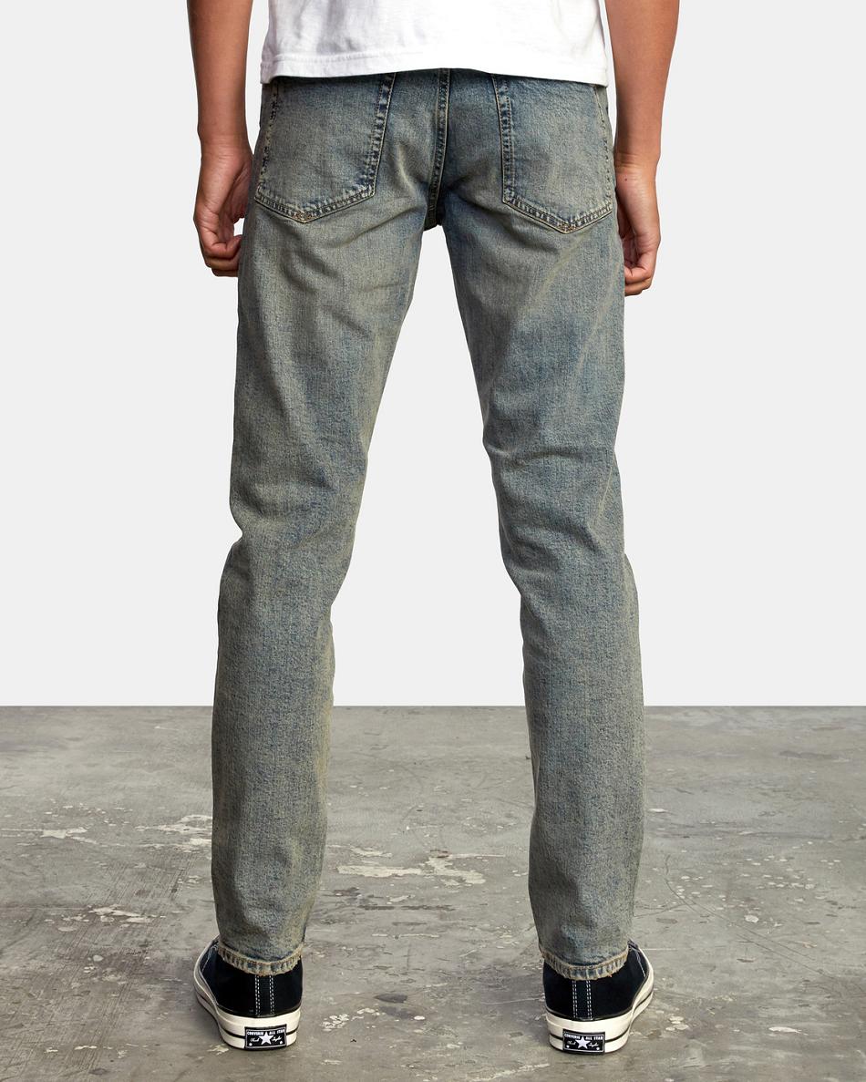 Dark Vintage Rvca Daggers Denim Men's Jeans | QUSWA29321