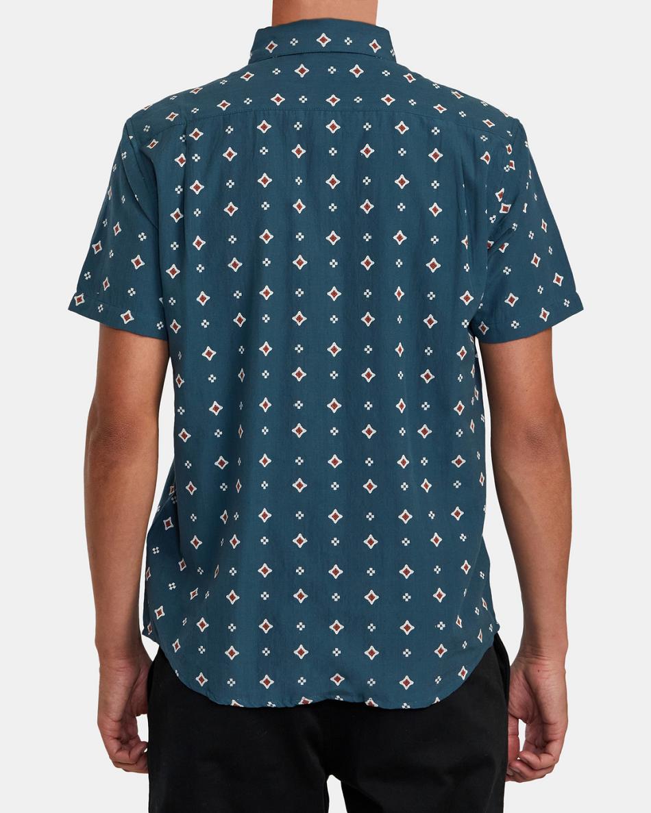 Duck Blue Rvca Do Dobby Short Sleeve Men's T shirt | USDFL15151