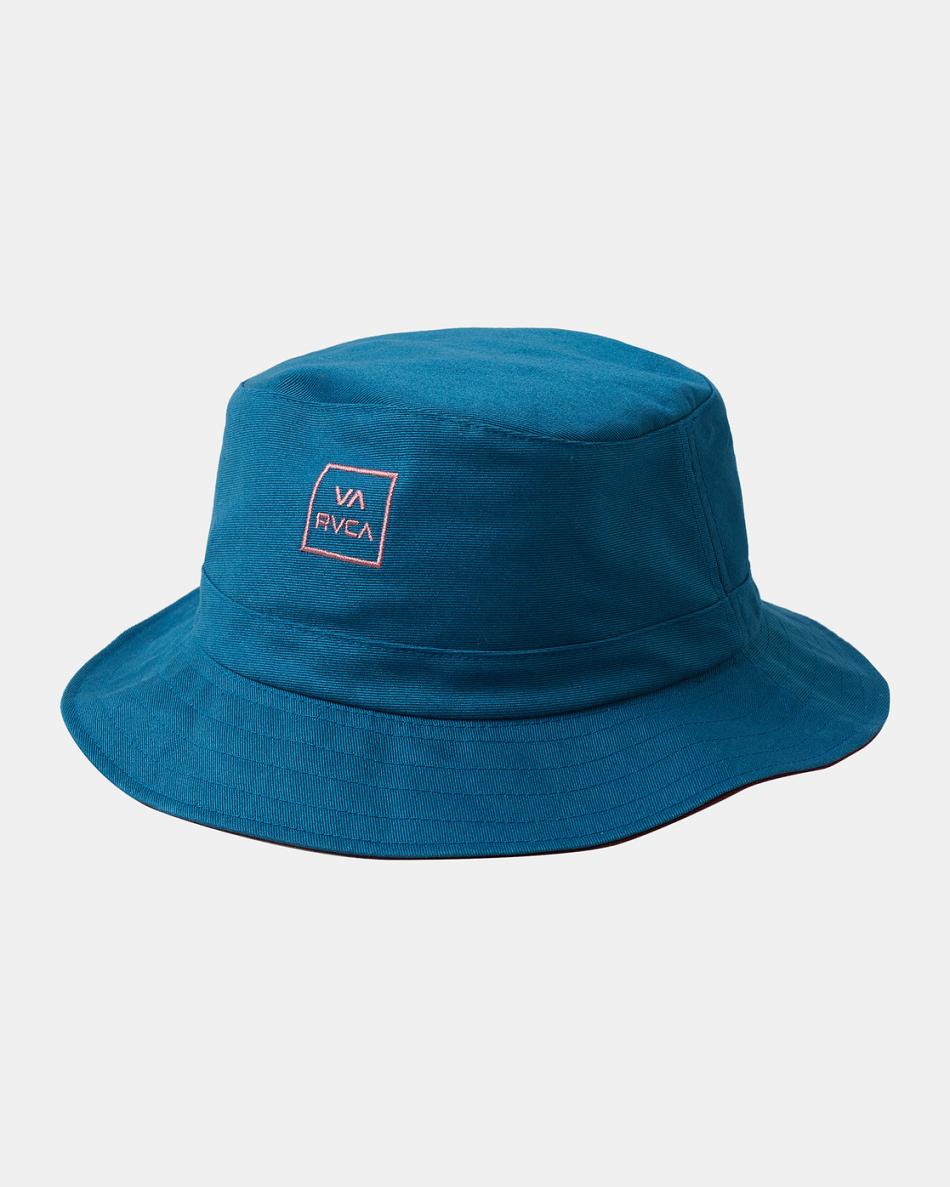 Duck Blue Rvca Reversible Bucket Men's Hats | MUSFT45475