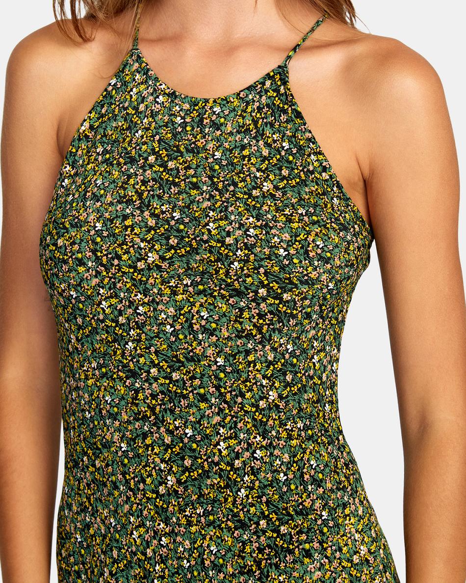 Dusky Green Rvca Exile Sun Women's Dress | USQAV40311