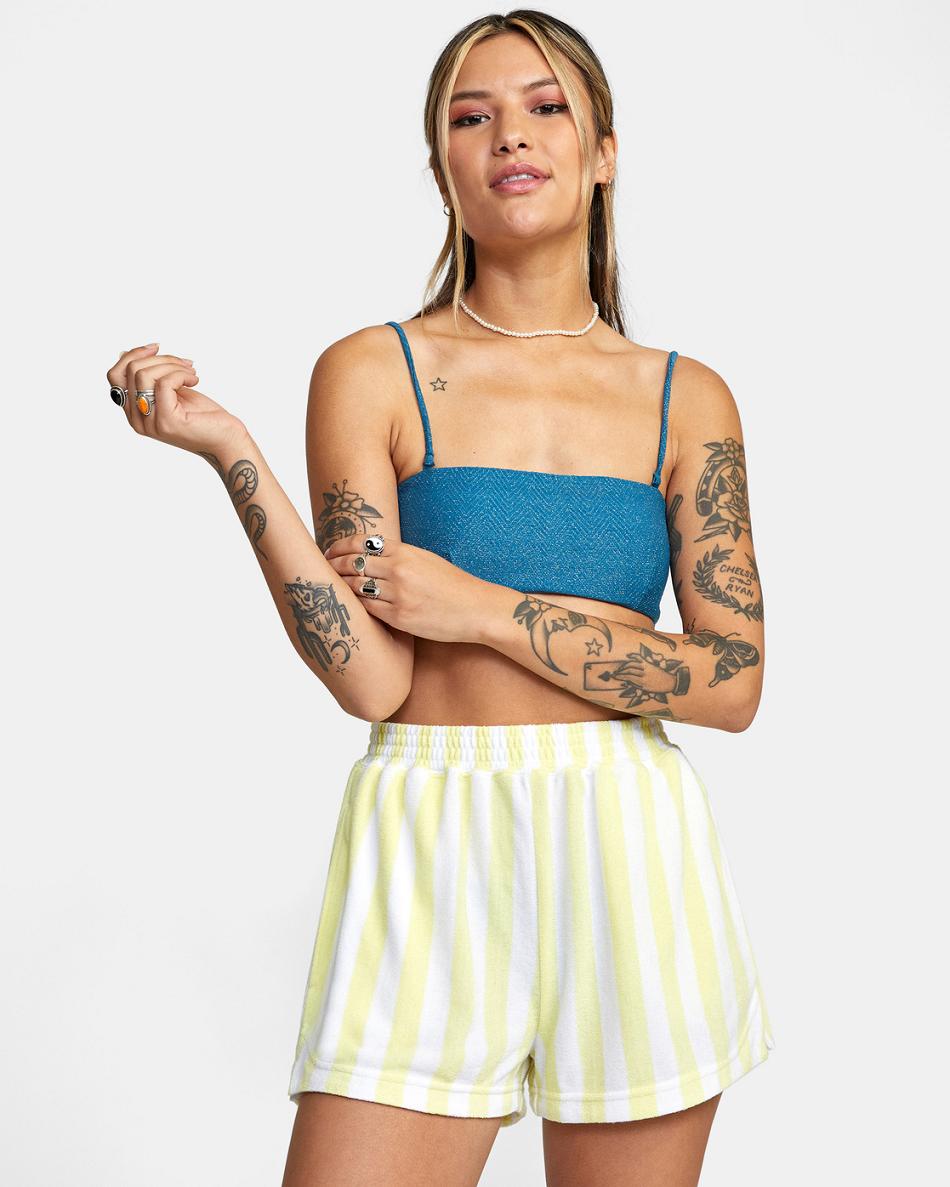 Dust Yellow Rvca Beach Night Cozy Sawyer Lounge Shorts Women's Loungewear | USNEJ57075