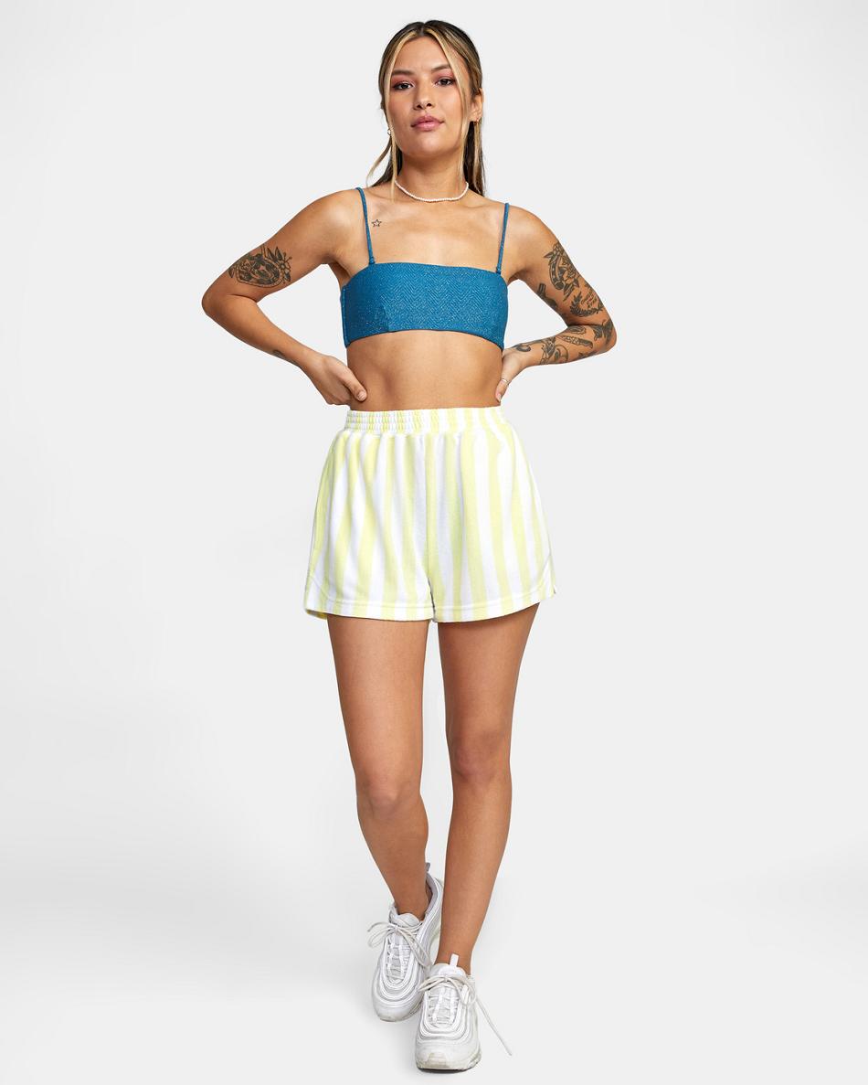 Dust Yellow Rvca Beach Night Cozy Sawyer Lounge Shorts Women's Loungewear | USNEJ57075