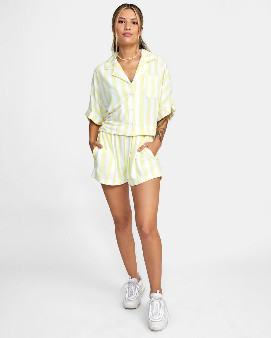 Dust Yellow Rvca Beach Night Top Women's Loungewear | TUSWZ23845