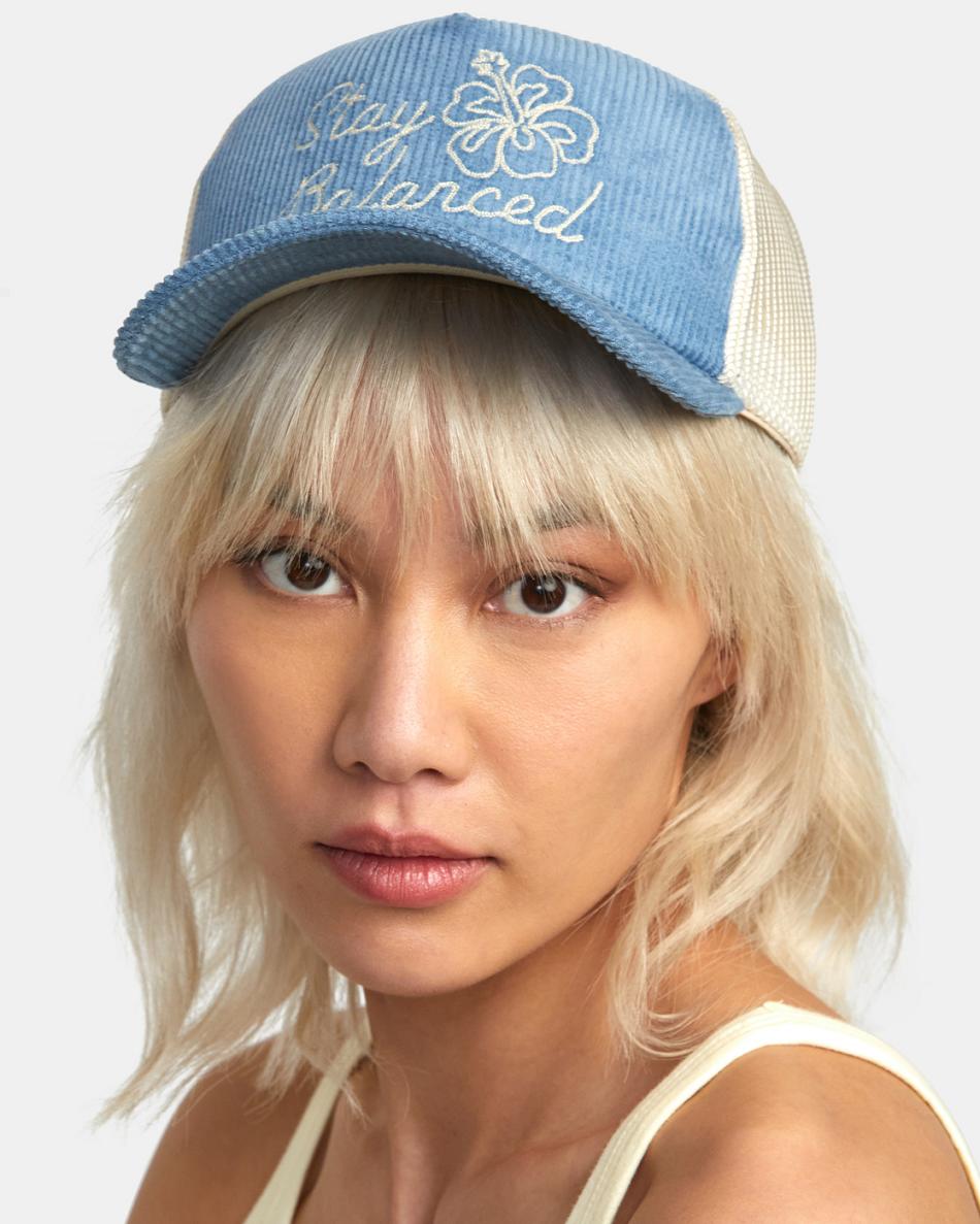 Dusty Blue Rvca Paradise Trucker Women\'s Hats | FUSHY59956