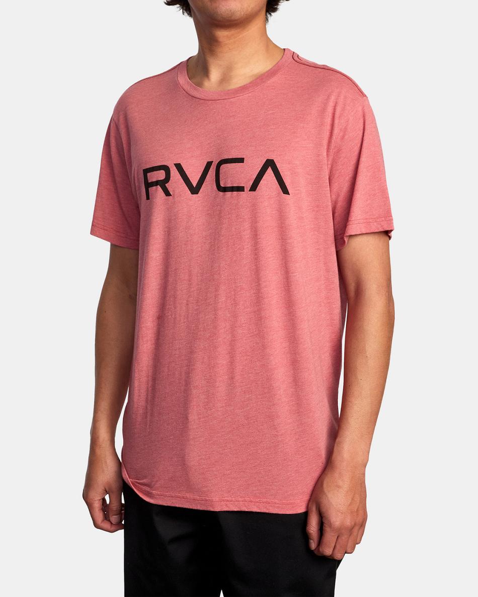 Dusty Pink Rvca Big RVCA Tee Men's Short Sleeve | USJBT87838
