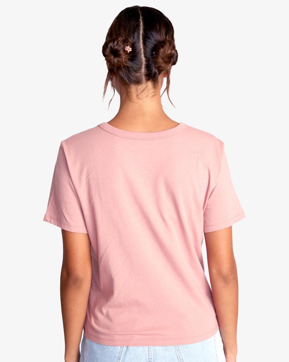 Dusty Rose Rvca Posy Graphic Women's T shirt | USZPD77550