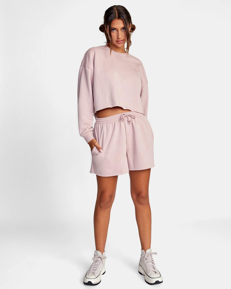 Dusty Rose Rvca Test Drive Sweatshorts Women's Loungewear | USCVG88599