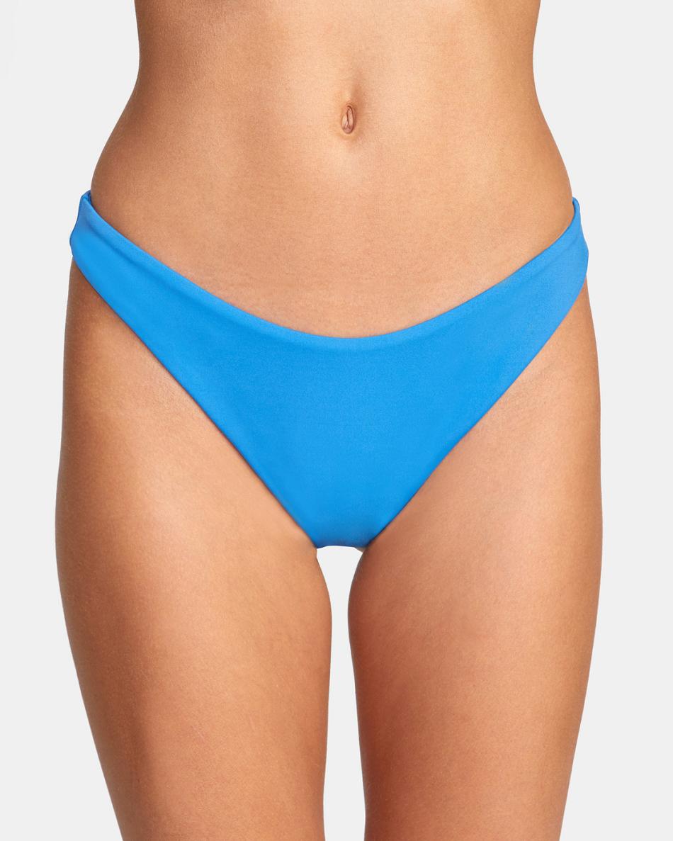 Enamel Blue Rvca Solid French Women's Bikini Bottoms | BUSSD95698