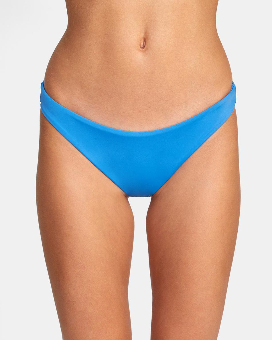 Enamel Blue Rvca Solid Women's Bikini Bottoms | USXBR68187