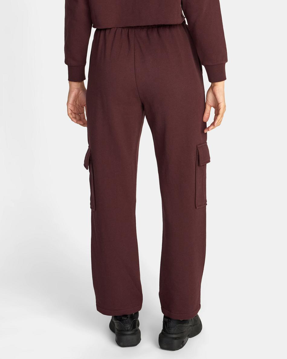 Espresso Rvca Test Drive Cargo Sweatpants Women's Loungewear | USZPD65552