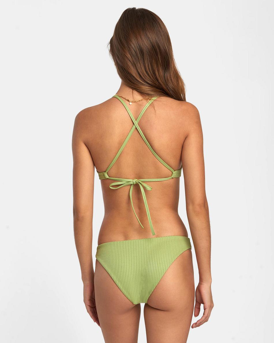 Fern Rvca Second Life Knotted Crossback Women's Bikini Tops | USCIF41545