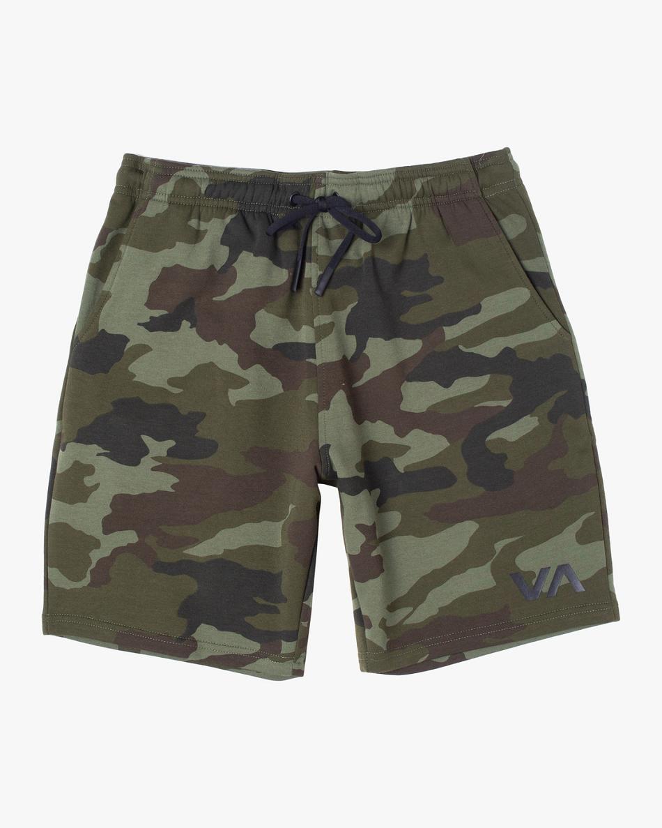 Green Camo Ii Rvca Sport Elastic IV 19 Men\'s Shorts | USCIF30798