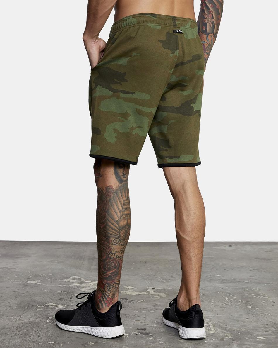 Green Camo Ii Rvca Sport Elastic IV Men's Running Shorts | GUSEC24673