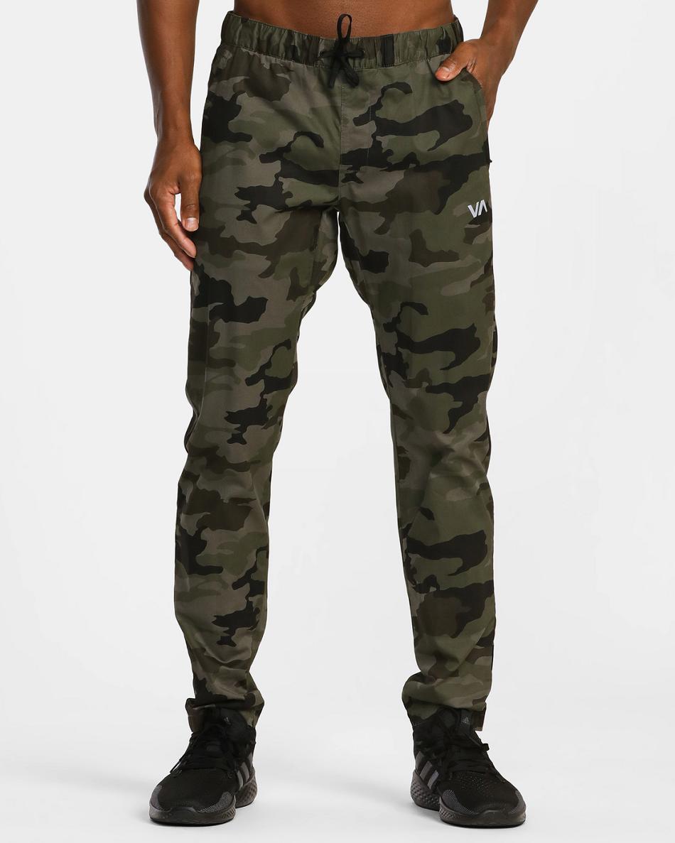 Green Camo Iii Rvca Spectrum Track III Men's Pants | MUSHR25042