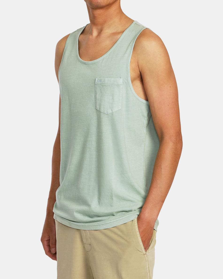 Green Haze Rvca PTC Pigment T-Shirt Men's Tanks | USXBR22483