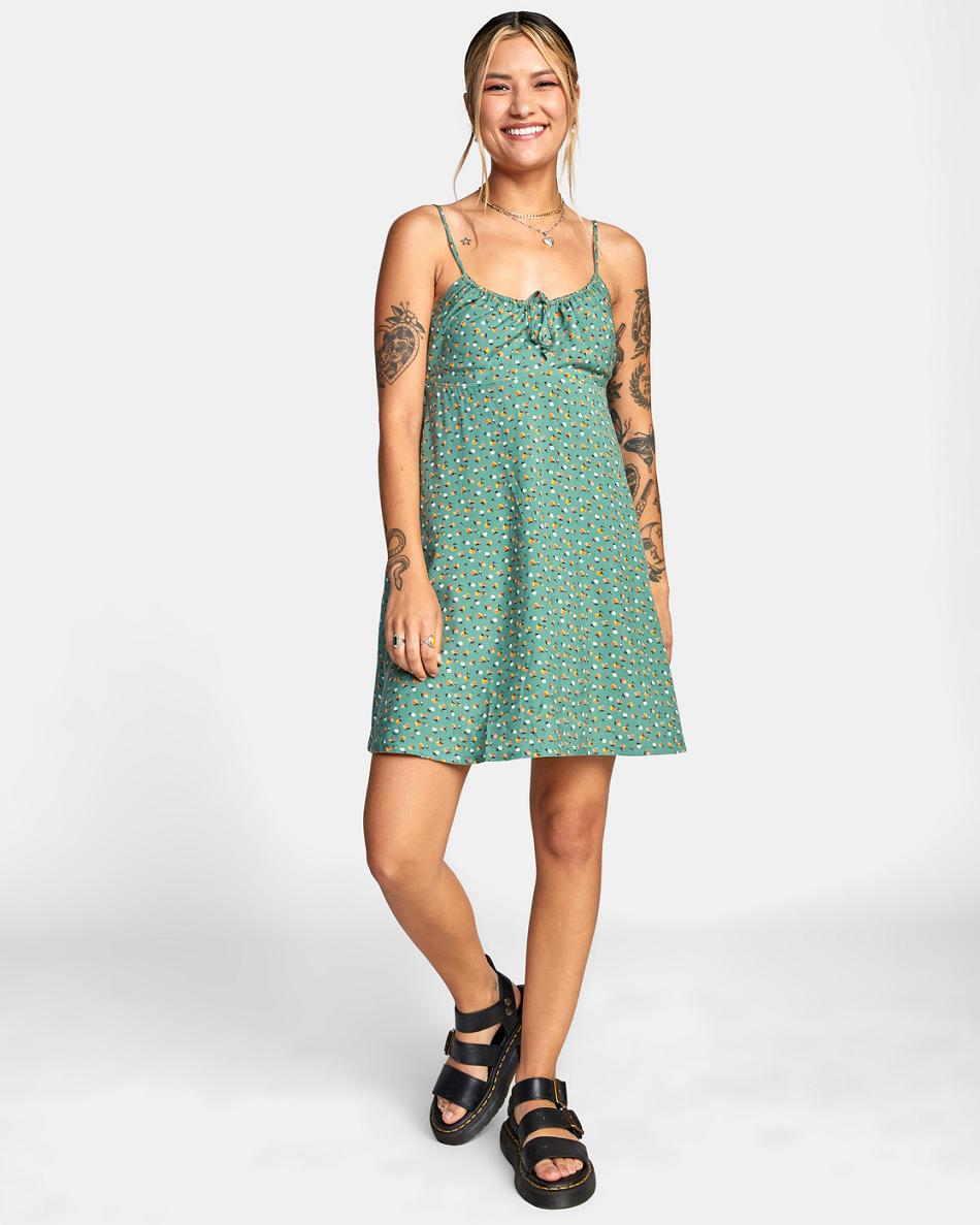 Green Ivy Rvca Overtime Sun Women's Dress | USJBT99823