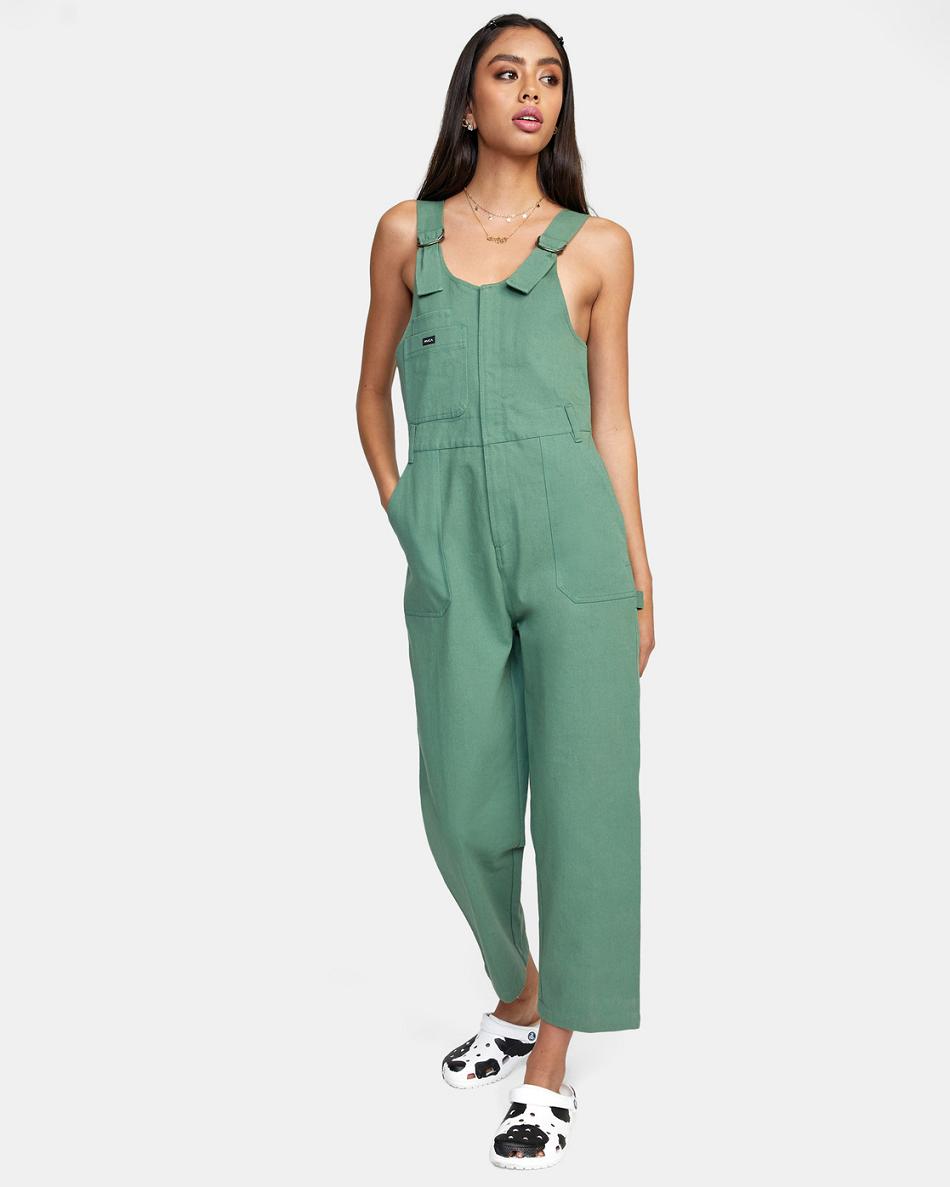 Green Ivy Rvca Utopia Jumpsuit Women's Pants | USDYB28691