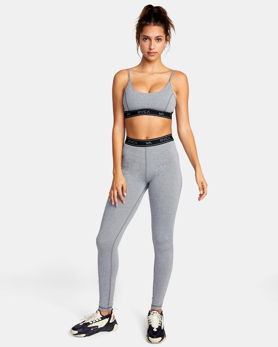 Grey Heather Rvca Base Women's Workout Tops | USZDE16545