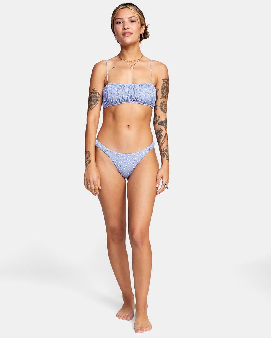 Grey Purple Rvca Mille Bandeau Women's Bikini Tops | SUSNY98609