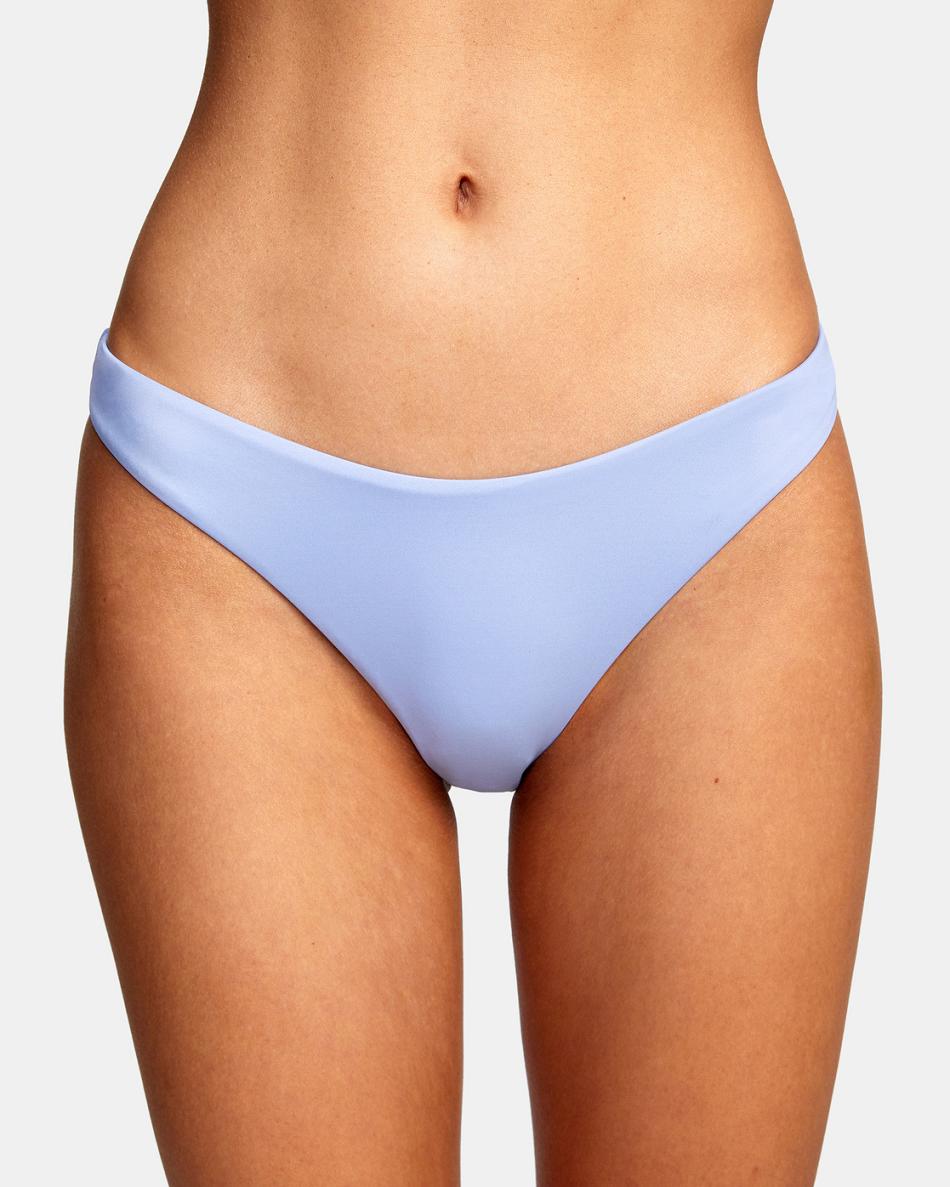 Grey Purple Rvca Solid French Women's Bikini Bottoms | FUSHY26574