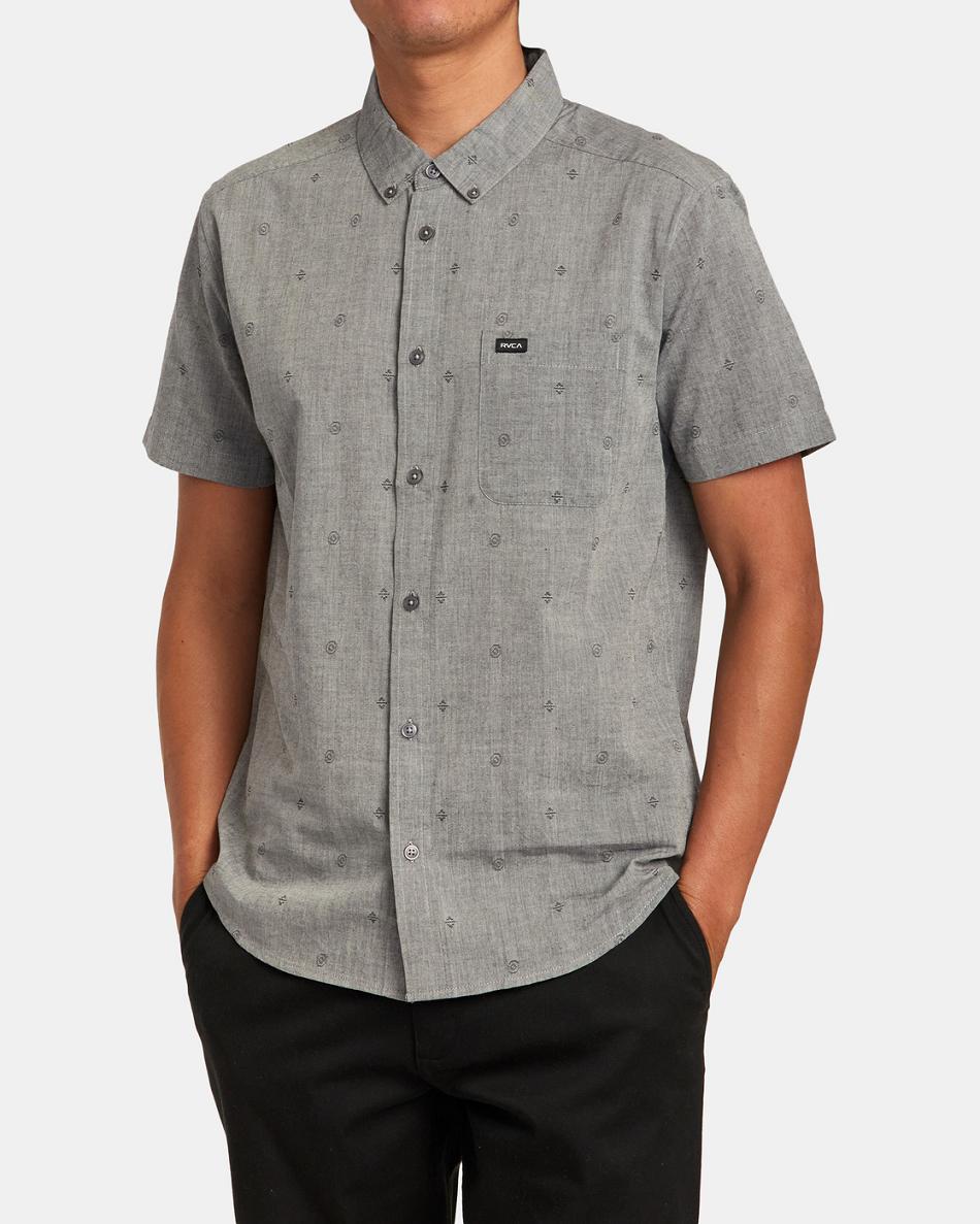 Grey Rvca Do Dobby Short Sleeve Men's T shirt | USDYB14593