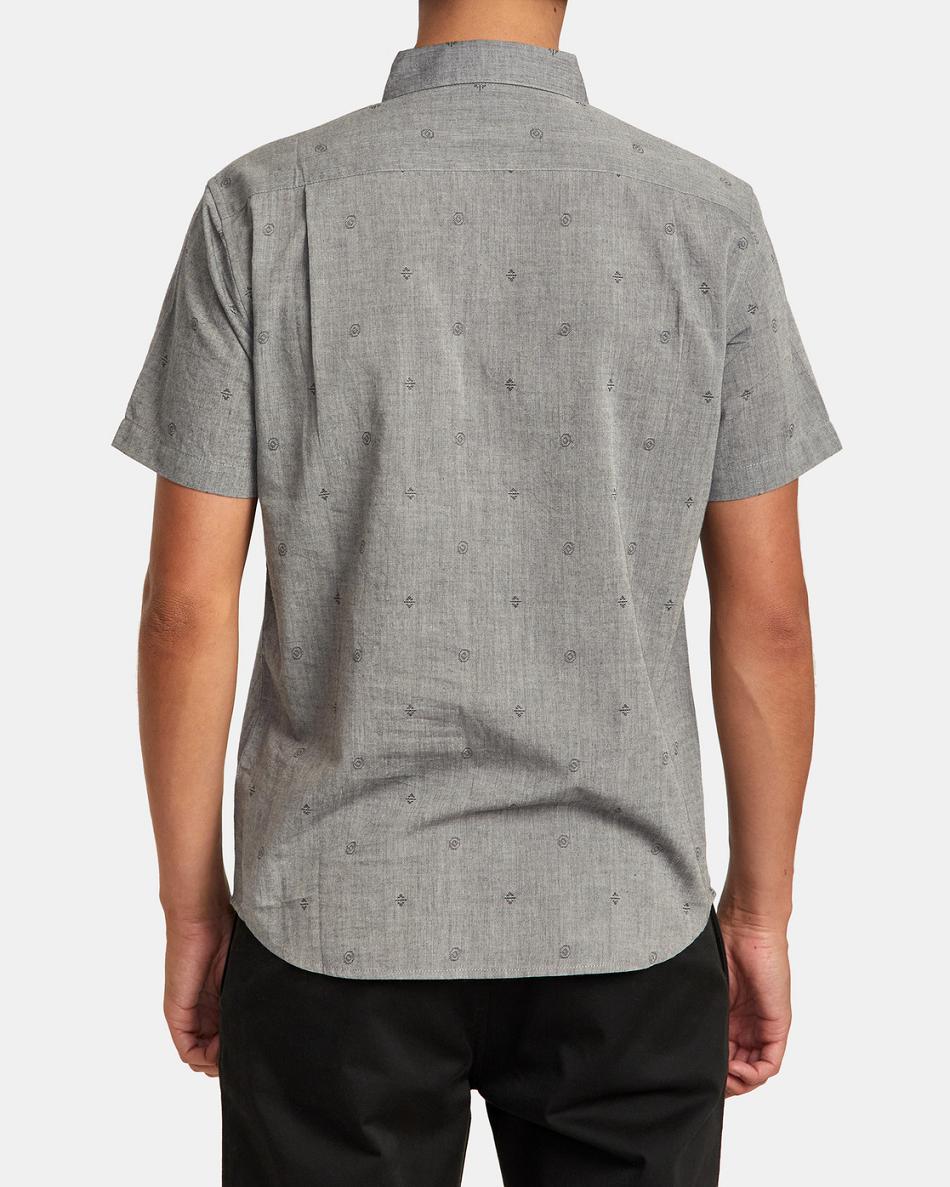 Grey Rvca Do Dobby Short Sleeve Men's T shirt | USDYB14593