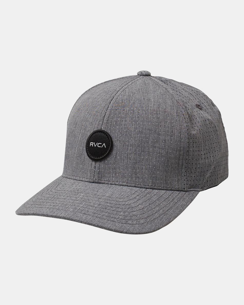 Grey Rvca Shane Flexfit Men\'s Hats | USCVG99157