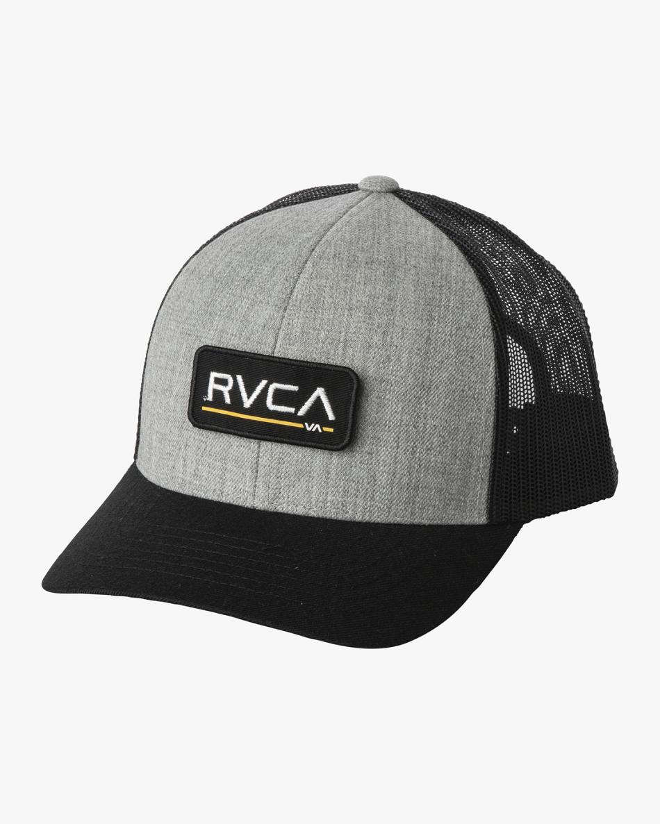 Heather Grey/Black Rvca Ticket Trucker III Men\'s Hats | FUSHY22697